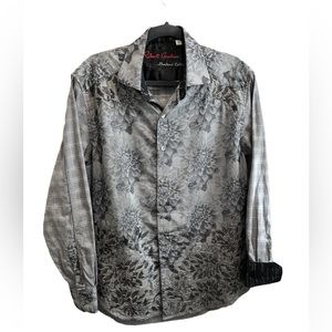 Robert Graham Limited Edition, Theories Floral Print, Sport Shirt, Gray